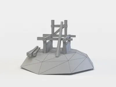 Building groundwork Low-poly 3D model