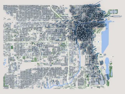Chicago City in Illinois United States 3D model