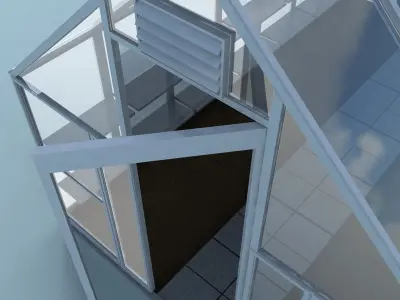 Greenhouse with shelves 3D model