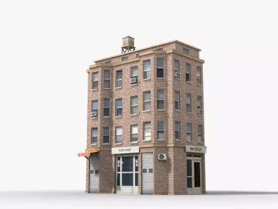 Apartment Building x27 Low-poly 3D model