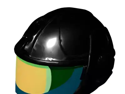 SciFi Pilot Combat Helmet Low-poly 3D model