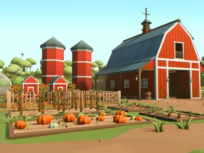 Farm Asset Stylized Pack  Low-poly 3D model