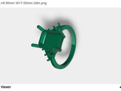 Men Ring with an Asscher Cut Center Stone 3D print model get