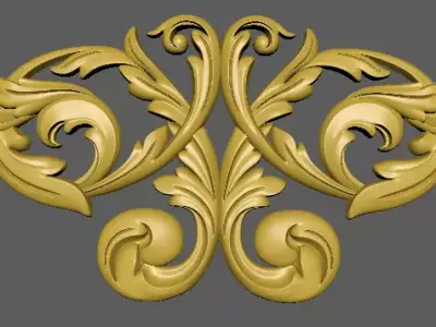 Central decor ornament for furniture 3D model 1106