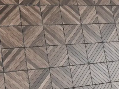 Geometric Triangle Inlay Dark Wood Parquet PBR Seamless Texture