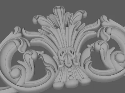 Central decor ornament for furniture 3D model