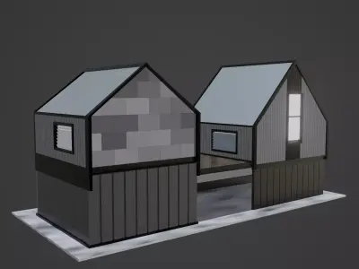 Modern House Low-poly 3D model 20