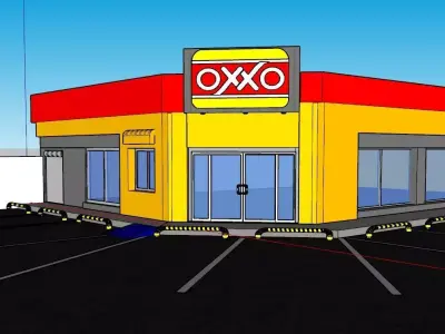 STORE OXXO FROM MEXICO 3D model