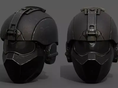 Helmet military combat space scifi cyborg cyberpunk  Low-poly 3D model