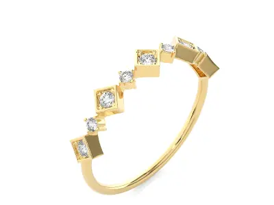 Light Minimalist Diamond Ring 3D print model