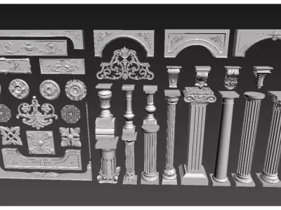  European decorative components 3D model