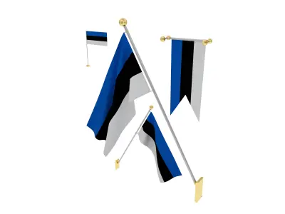Flags of Estonia 3D model