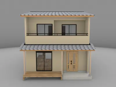 House model for background 10 Low-poly 3D model