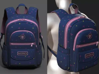 Backpack Camping bag baggage pockets product  Low-poly 3D model