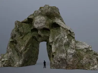 Skull Cave Low-poly 3D model