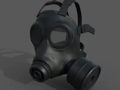 Gas mask helmet 3d model  Low-poly 3D model