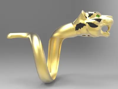 Tiger Head Ring 3D model