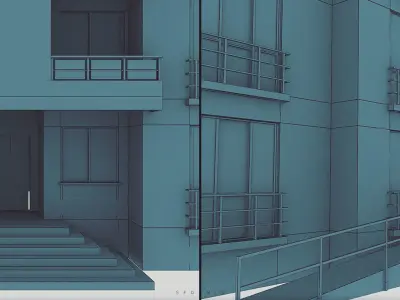 Apartment Project  Low-poly 3D model