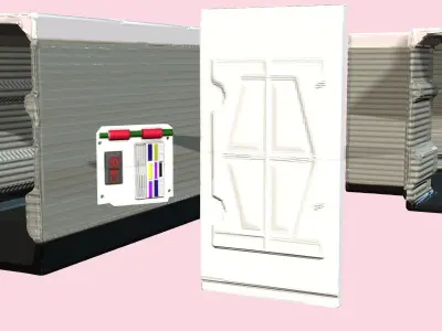 Scifi Corridor kit modular Low-poly 3D model