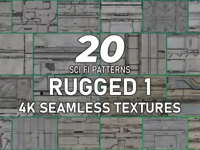 20 Seamless Sci-fi Panels - Rugged 1 Texture