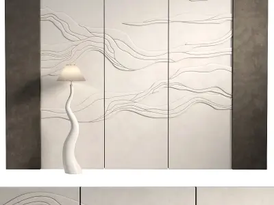 Decorativ panel wave 2 3D model