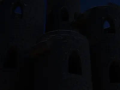 Low poly castle for video games Low-poly 3D model