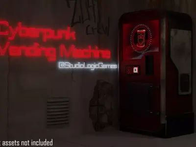 Realistic Cyberpunk Vending Machine Low-poly 3D model