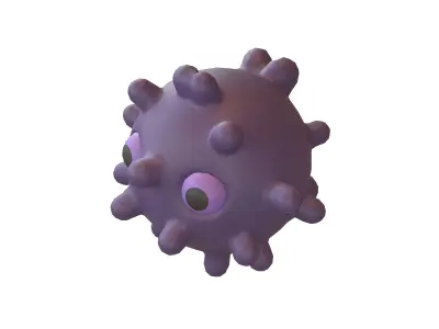 Virus Character v1 008 Low-poly 3D model