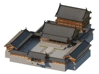 Chinese Ancient buildings 3D model purchase