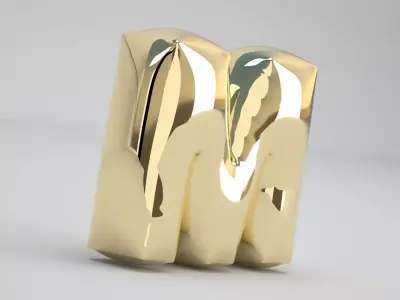 M Balloon Gold 3D model