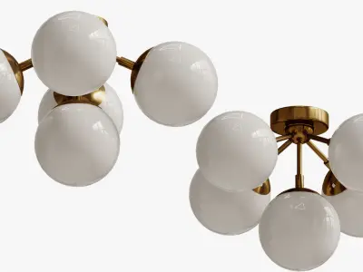 CEILING LAMP MODO 5 BRASS COLOR MILK 3D model