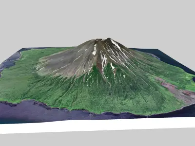 Atlasov Island Great Kuril Islands 3D model