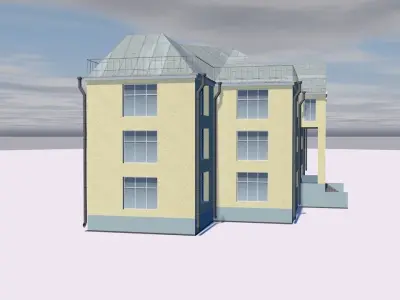 Flat house Low-poly 3D model
