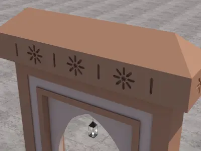 Traditional Moroccan Door Marrakech 3D model