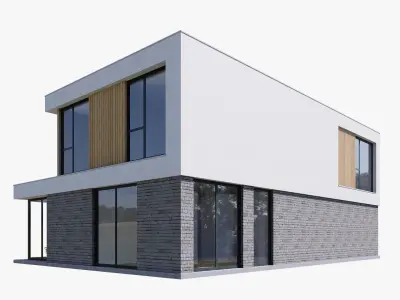  Modern Luxury 3D Villa Low-poly 3D model