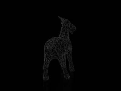 Goat Wireframe Low-poly 3D model