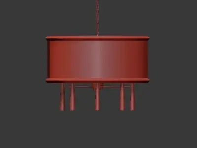 Baxter 6 Light Polished Nickel Chandelier 3D model