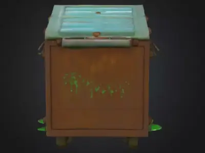 Toxic Industrial Dumpster with Glowing Slime Low-poly 3D model