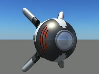 Robotic Eye Low-poly 3D model