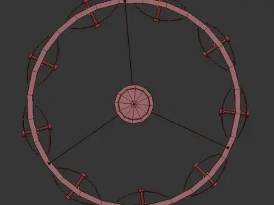 JANICE modern chandelier with metal and glass shades 3D model