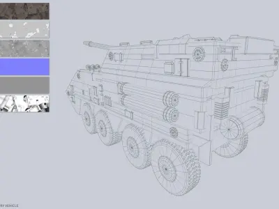 Advance Military Artillery Vehicle Low-poly 3D model