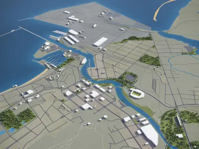 Townsville Low-poly 3D model