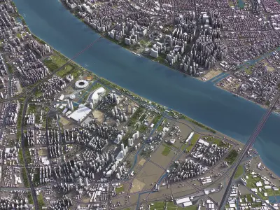 Hangzhou - 3D City Model Low-poly 3D model