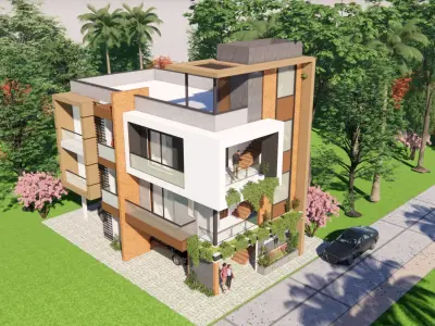 Contemporary Apartment Building - Modern Residence 3D model