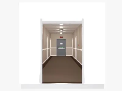 Apartment Hallway Corridor Low-poly 3D model