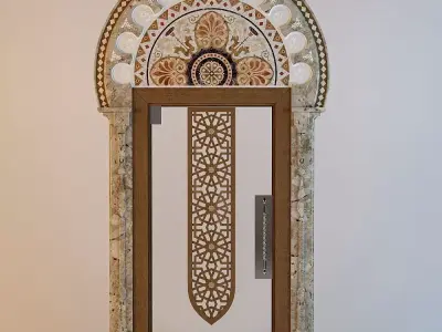 Oriental glass Door 3D model