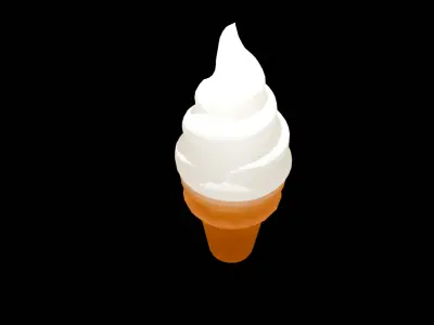 Indirect lighting of soft serve ice cream 3D model