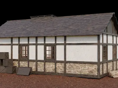 Medieval Village Asset 04 - 4K Textures Game Ready Low-poly 3D model