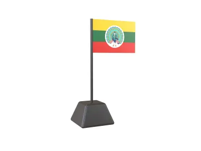 Flag of the State of Burma 1943 v1 001 Low-poly 3D model