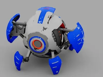 ball robot  rigged character 3D model